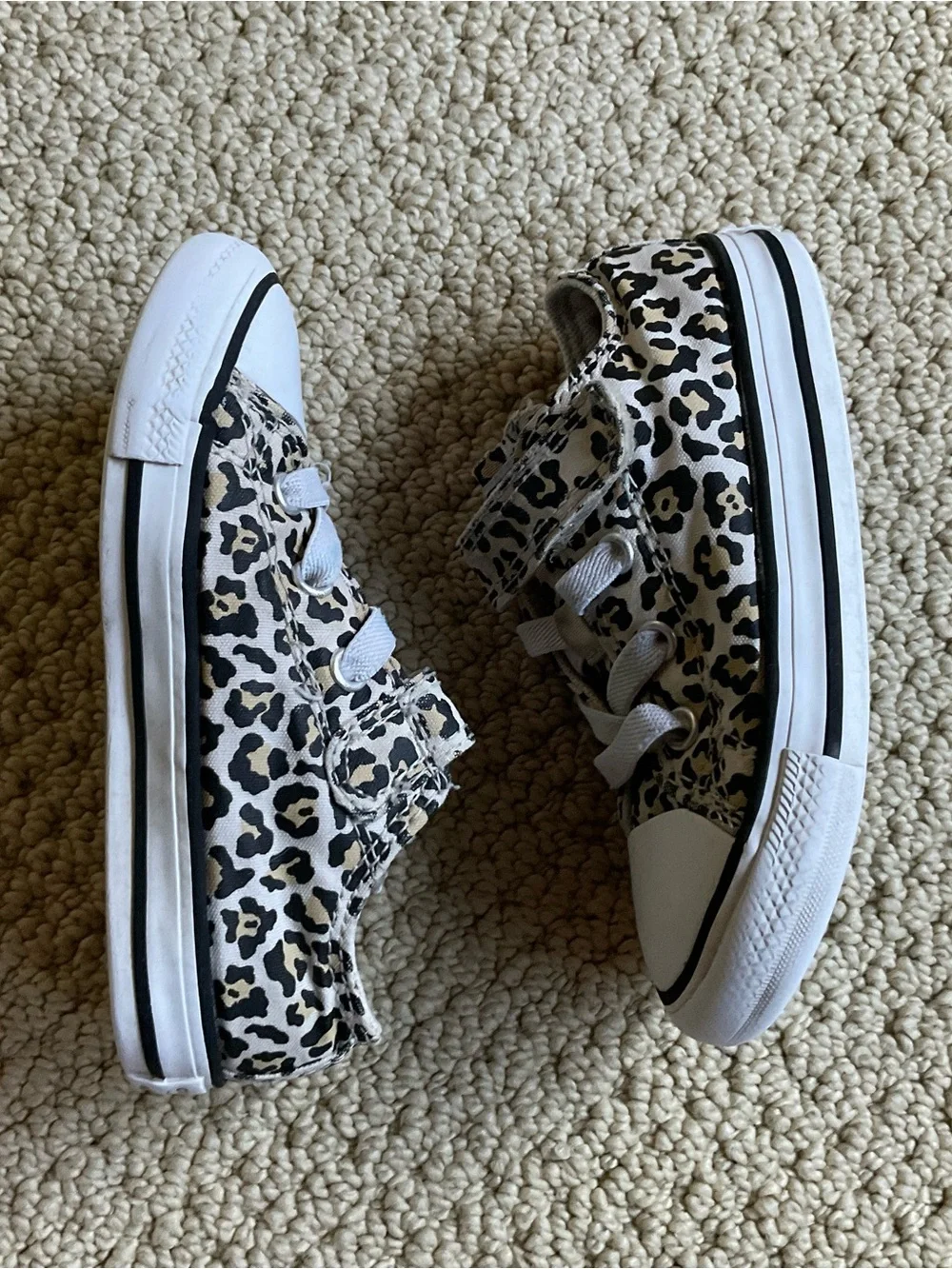 Converse Kid’s Leopard Print Canvas Sneakers - Size 8